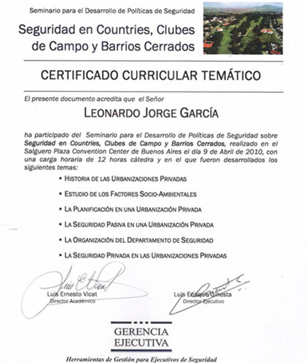 Seguridad en Countries, Clubes de Campo y Barrios Cerrados